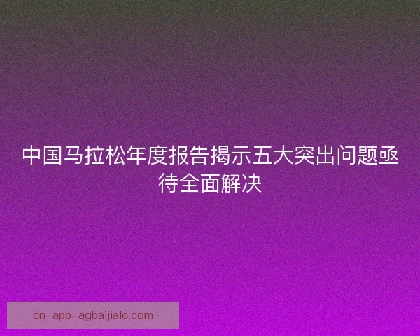 中国马拉松年度报告揭示五大突出问题亟待全面解决